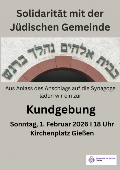 Solidarit&auml;t mit der J&uuml;dischen Gemeinde &ndash; Gegen Antisemitismus&nbsp;