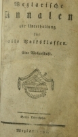 Titelseite der â€žWetzlarischen Annalenâ€œ von 1791 (Im Historischen Archiv Wetzlar/Repro: Scholz).