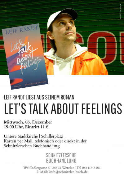 Leif Randt liest aus seinem Roman »Let's talk about feelings«